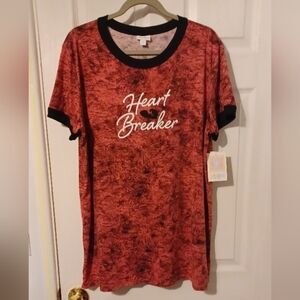 LulaRoe Heart Breaker Ringer Tee